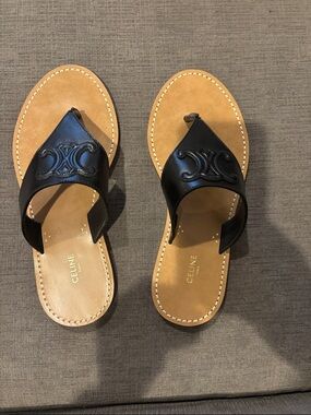 Celine Triomphe Leather Sandal